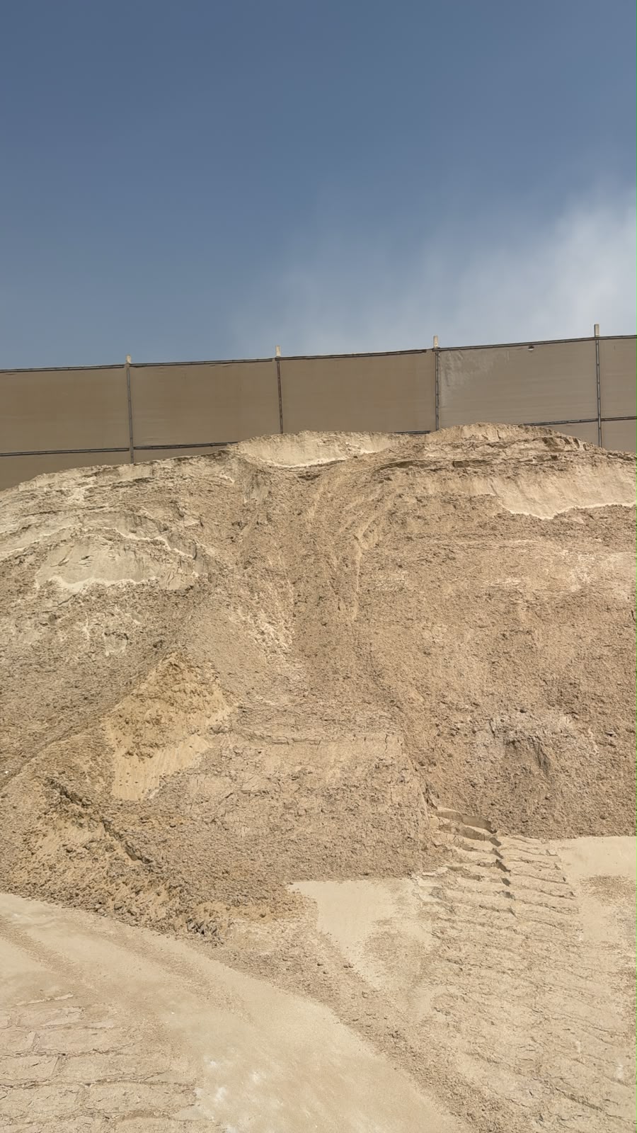 White sand stockpile